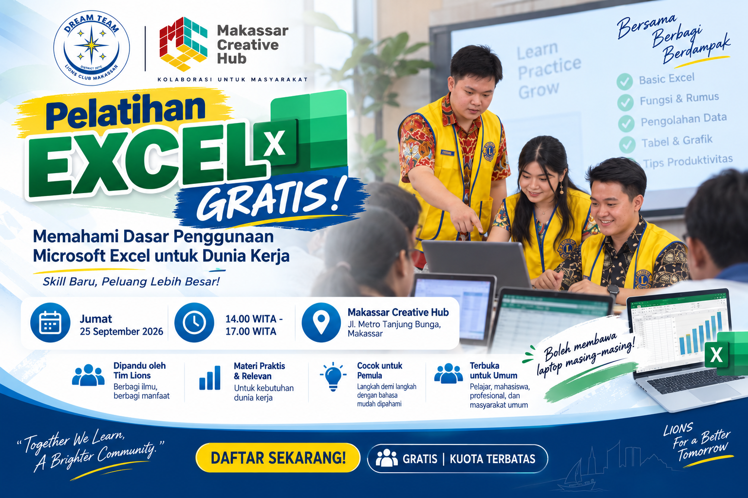 Pelatihan EXCEL GRATIS: Memahami Dasar Pengguanan Microsoft Excel untuk Dunia Kerja